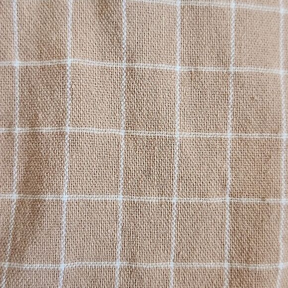 5/$55 Promesa Tan & White Button Down Blouse, Short Sleeved, S - Picture 8 of 8